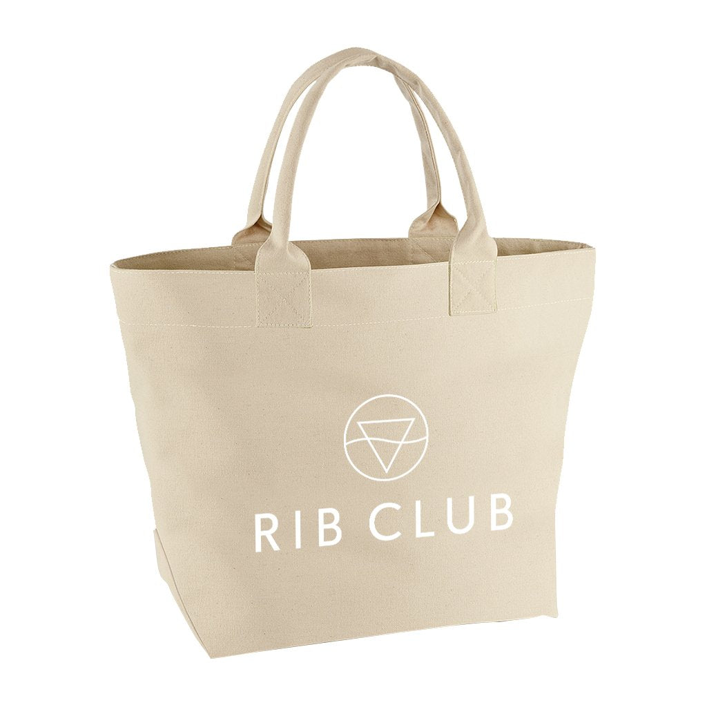 Rib Club White Logo Canvas Beach Bag-Rib Club-Essential Republik