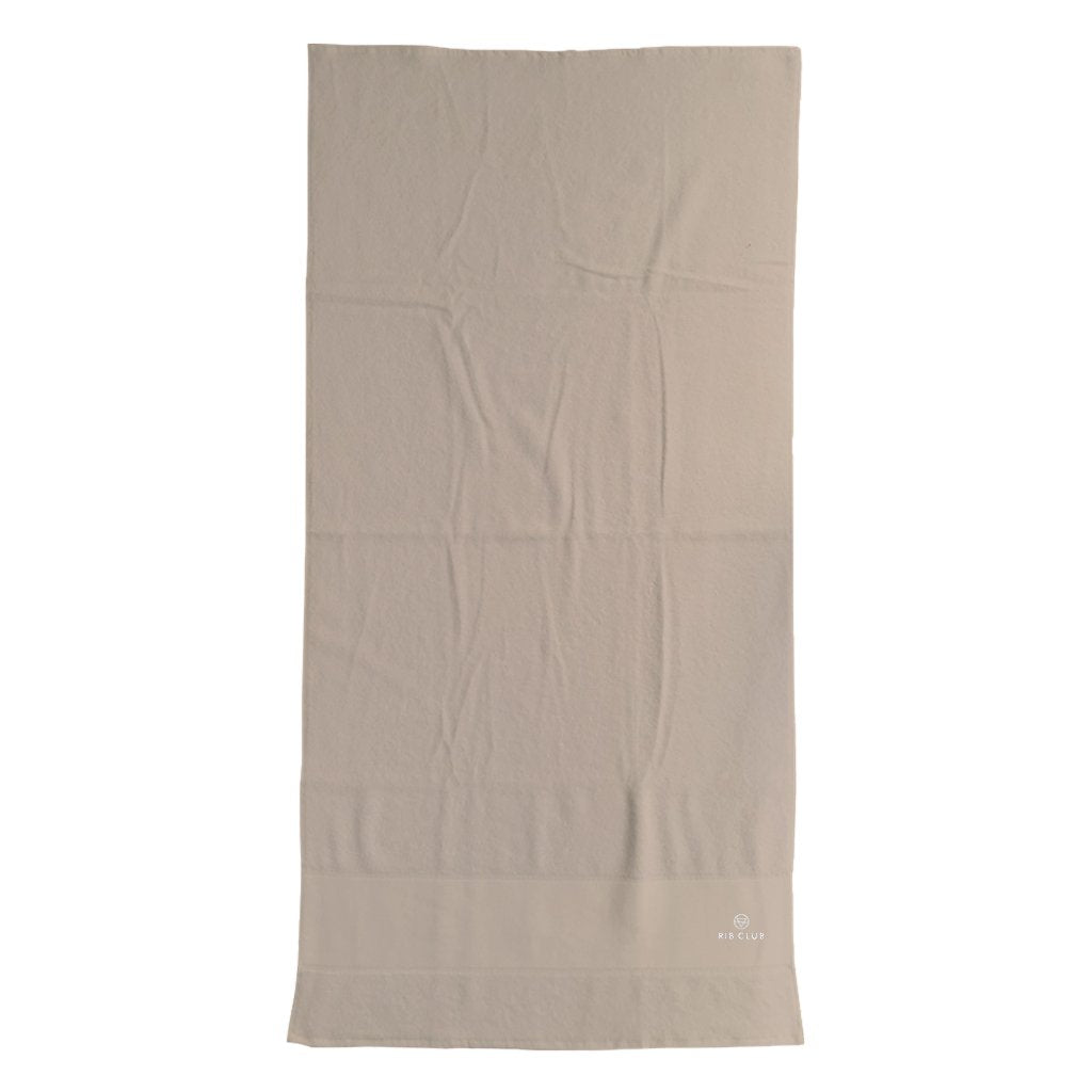 Rib Club White Embroidered Logo Cotton Bath Towel-Rib Club-Essential Republik