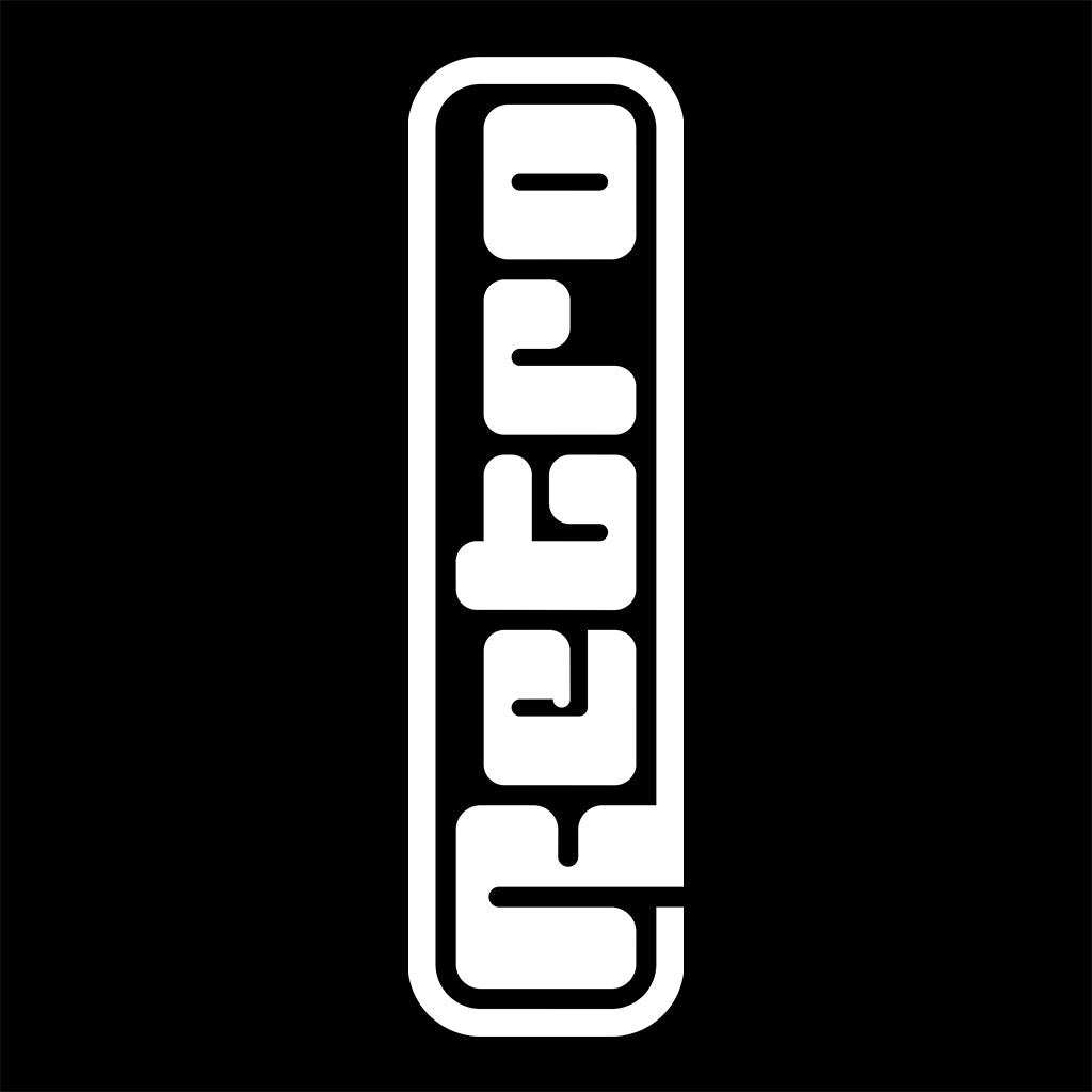 White Vertical Retro Logo Men's Heavy Oversized T-Shirt-Retro-Essential Republik