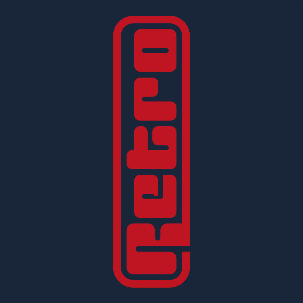 Red Vertical Retro Logo Men's Heavy Oversized T-Shirt-Retro-Essential Republik