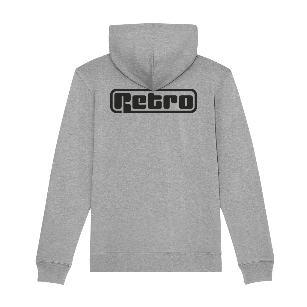 Black Retro Logo Front And Back Print Unisex Cruiser Iconic Hoodie-Retro-Essential Republik