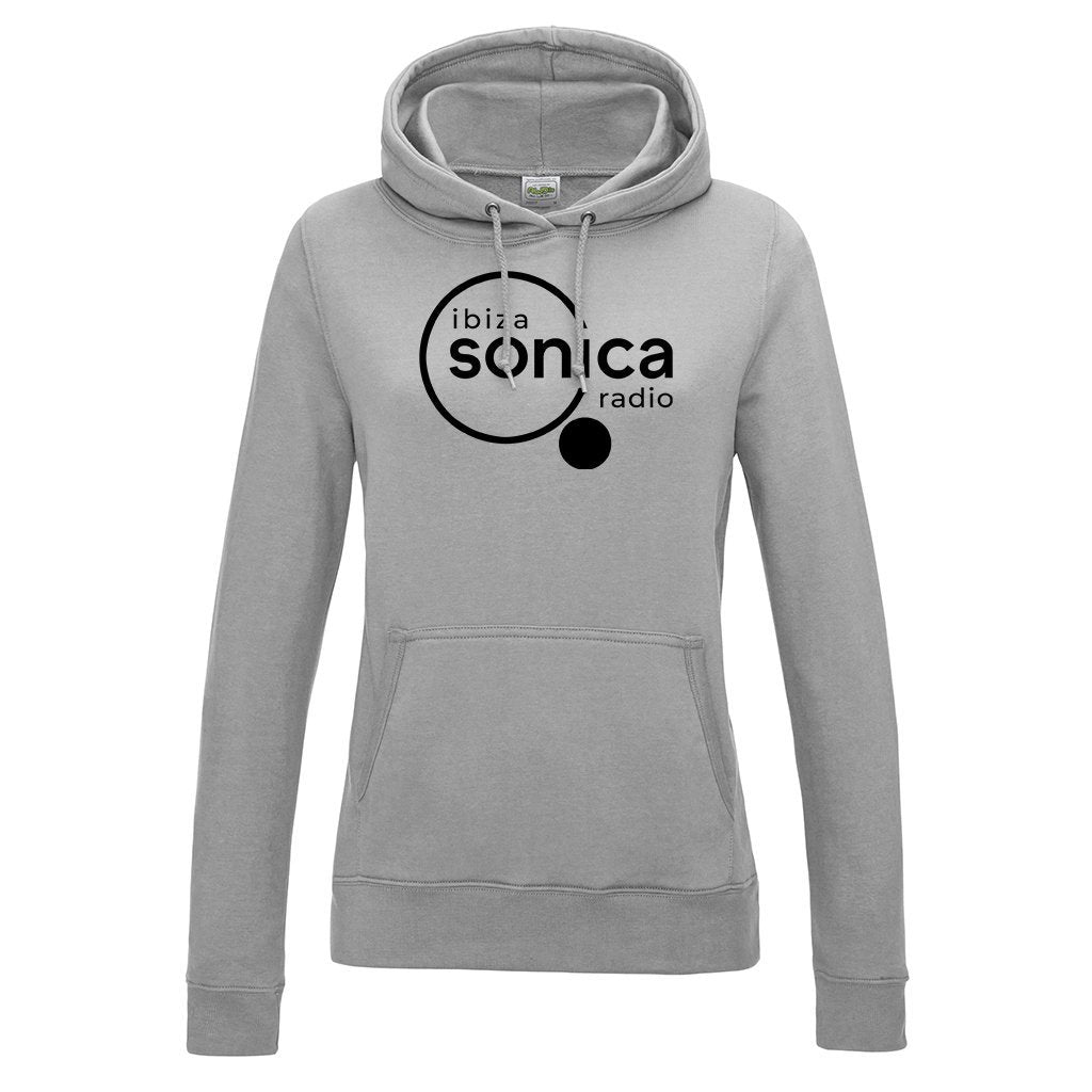 Sonica Black Logo Women's College Hooded Sweatshirt-Sonica-Essential Republik