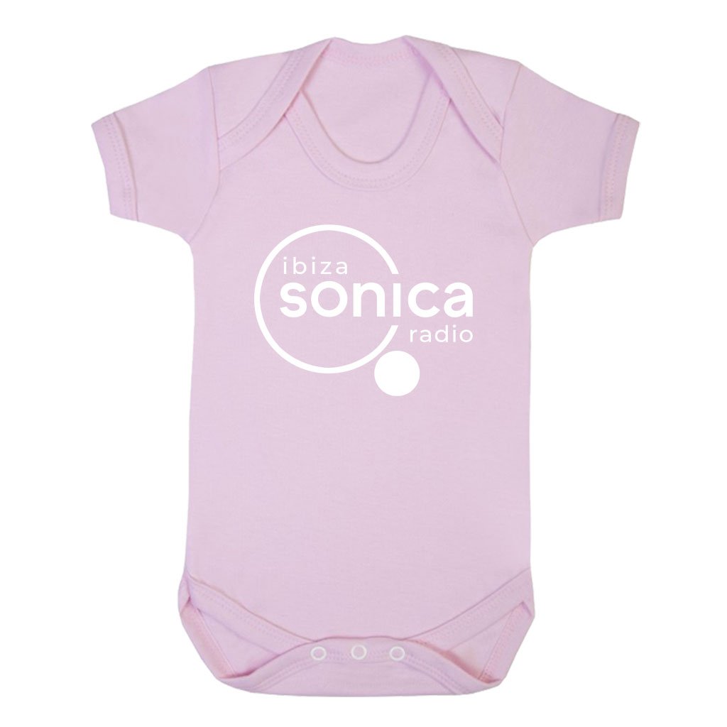 Sonica White Logo Short Sleeve Babygrow-Sonica-Essential Republik