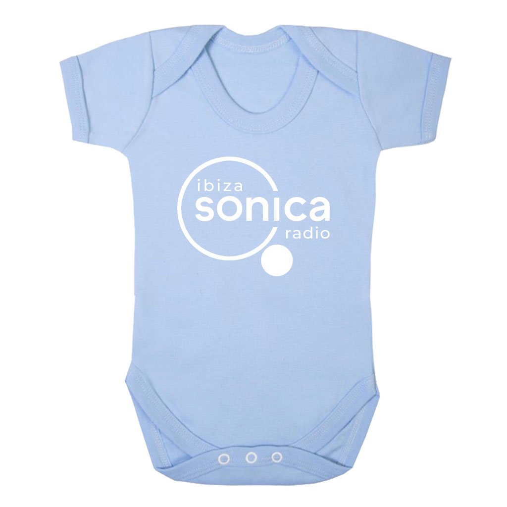 Sonica White Logo Short Sleeve Babygrow-Sonica-Essential Republik