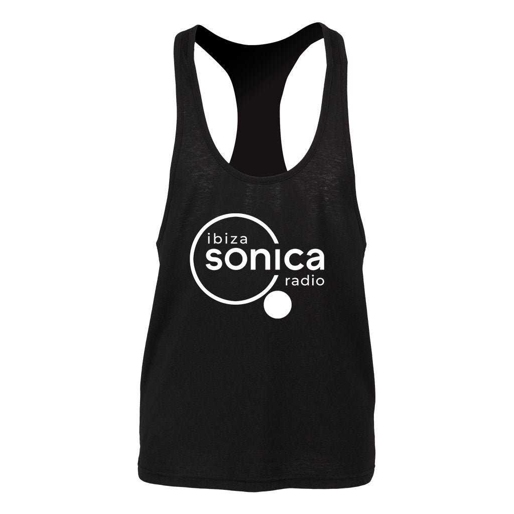 Sonica White Logo Men's Muscle Vest-Sonica-Essential Republik