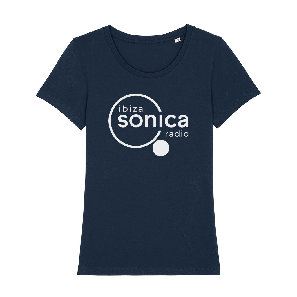 Sonica White Logo Women's Iconic Fitted T-Shirt-Sonica-Essential Republik