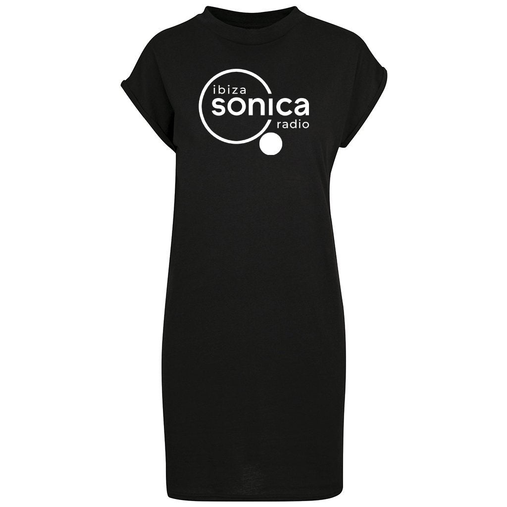 Sonica White Logo Front And Back Print Women's Turtle Neck Dress-Sonica-Essential Republik