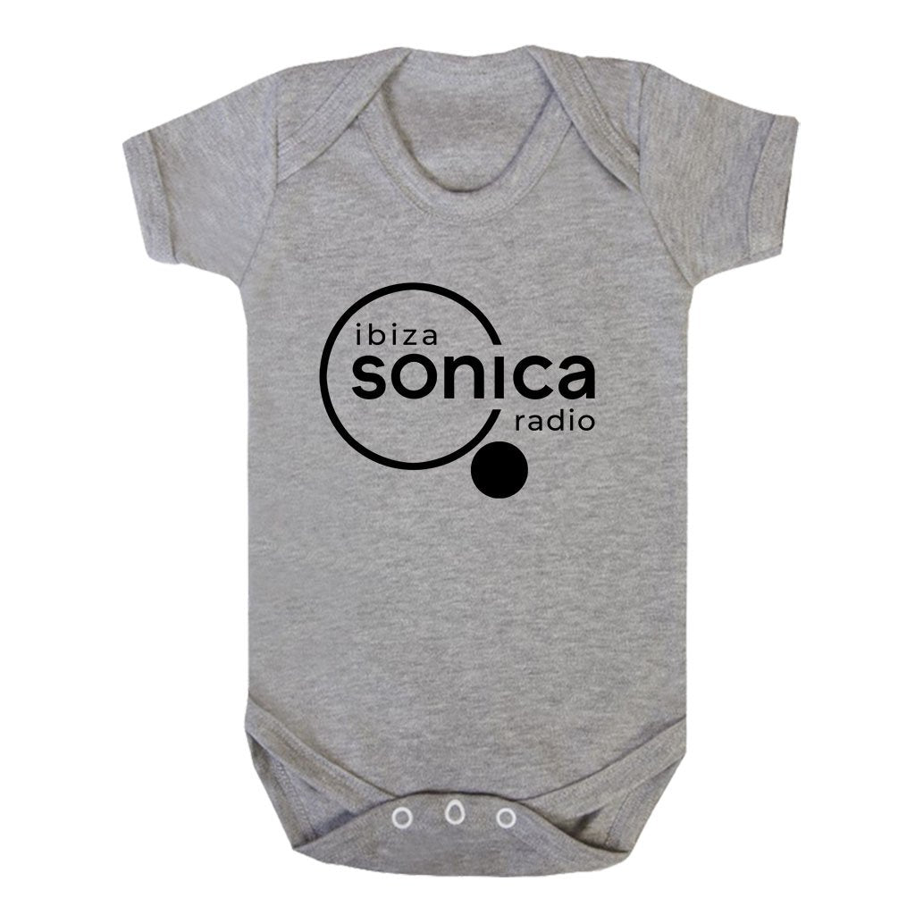 Sonica Black Logo Short Sleeve Babygrow-Sonica-Essential Republik