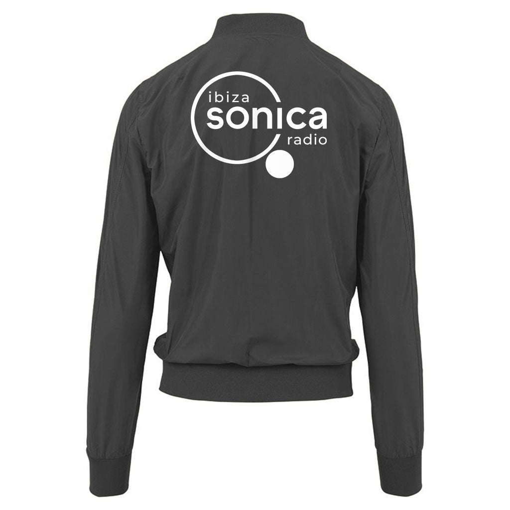 Sonica White Landscape Logo Front And Back Print Women's Bomber Jacket-Sonica-Essential Republik