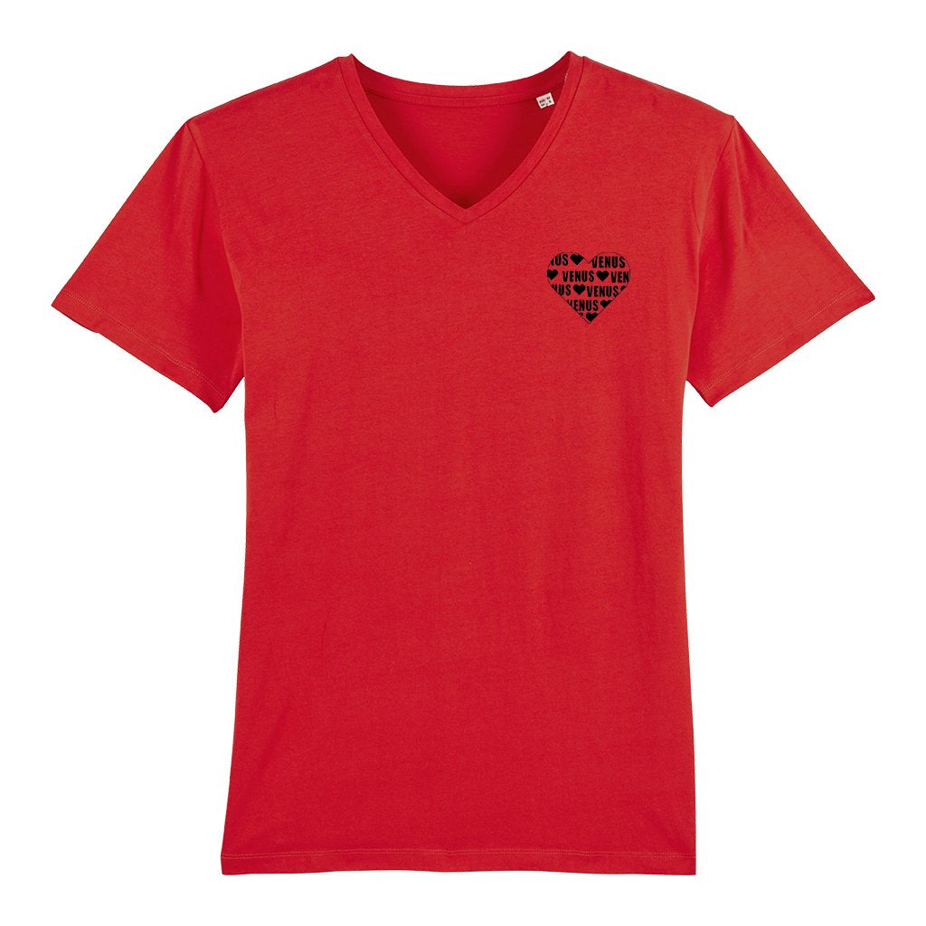 Venus Black Heart Logo Men's V-Neck T-Shirt-Venus-Essential Republik