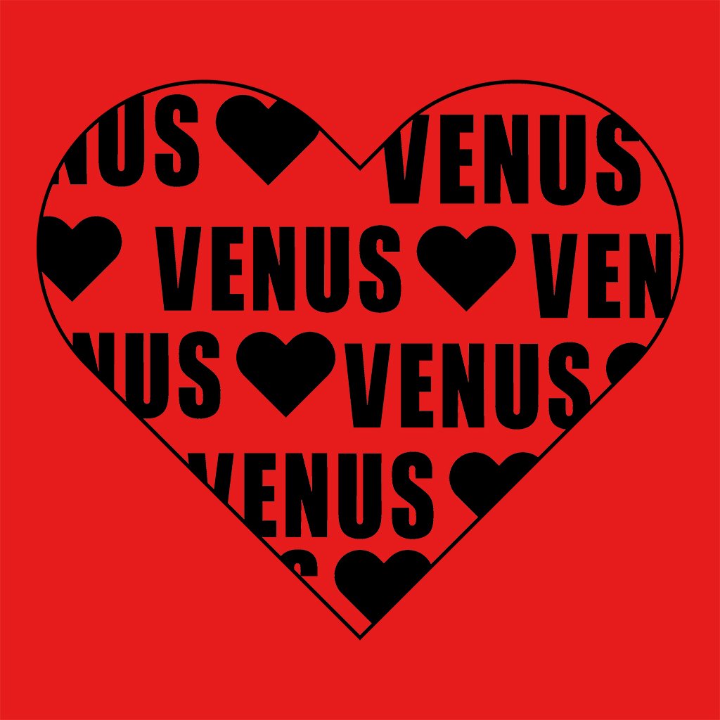 Venus Black Heart Logo Men's V-Neck T-Shirt-Venus-Essential Republik