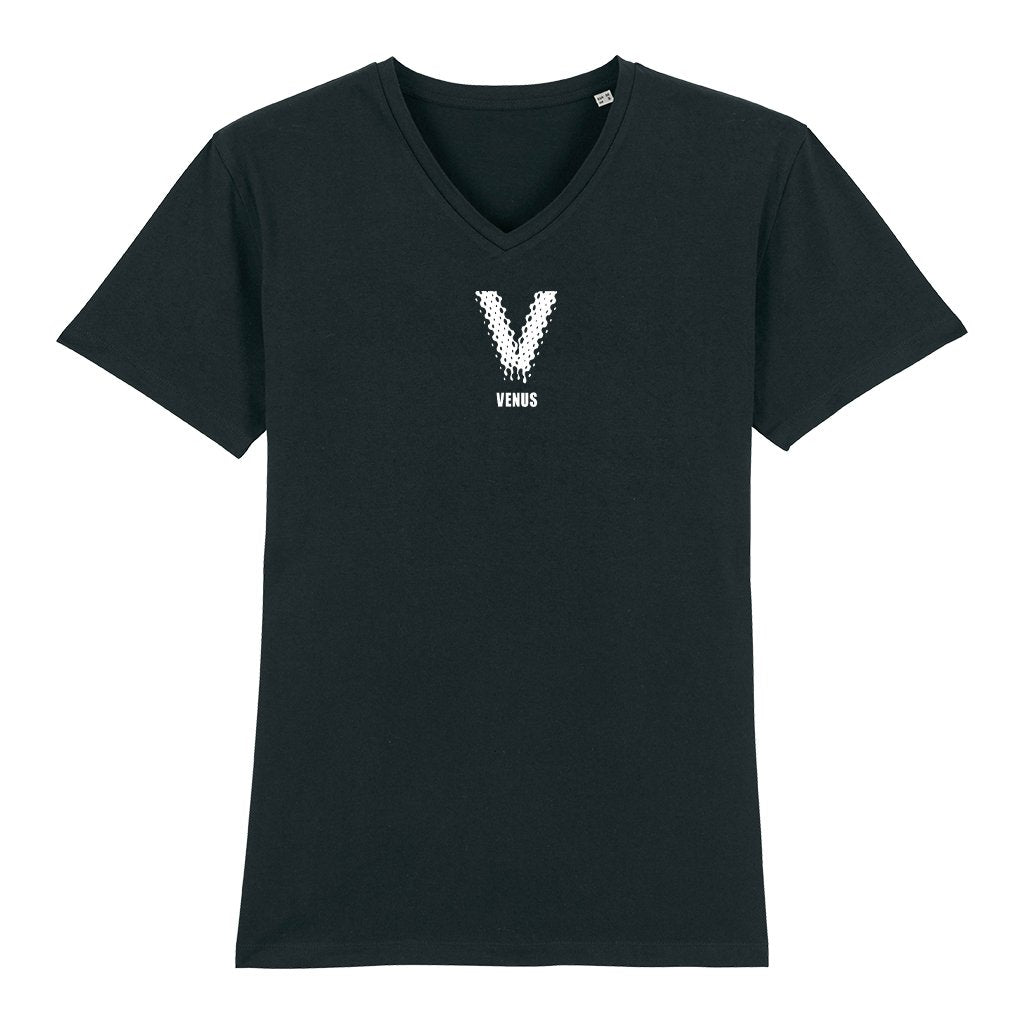 Venus White Logo Men's V-Neck T-Shirt-Venus-Essential Republik