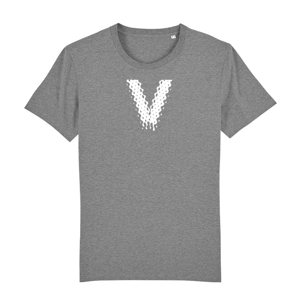 Venus White V Logo Front And Back Print Men's Organic T-Shirt-Venus-Essential Republik