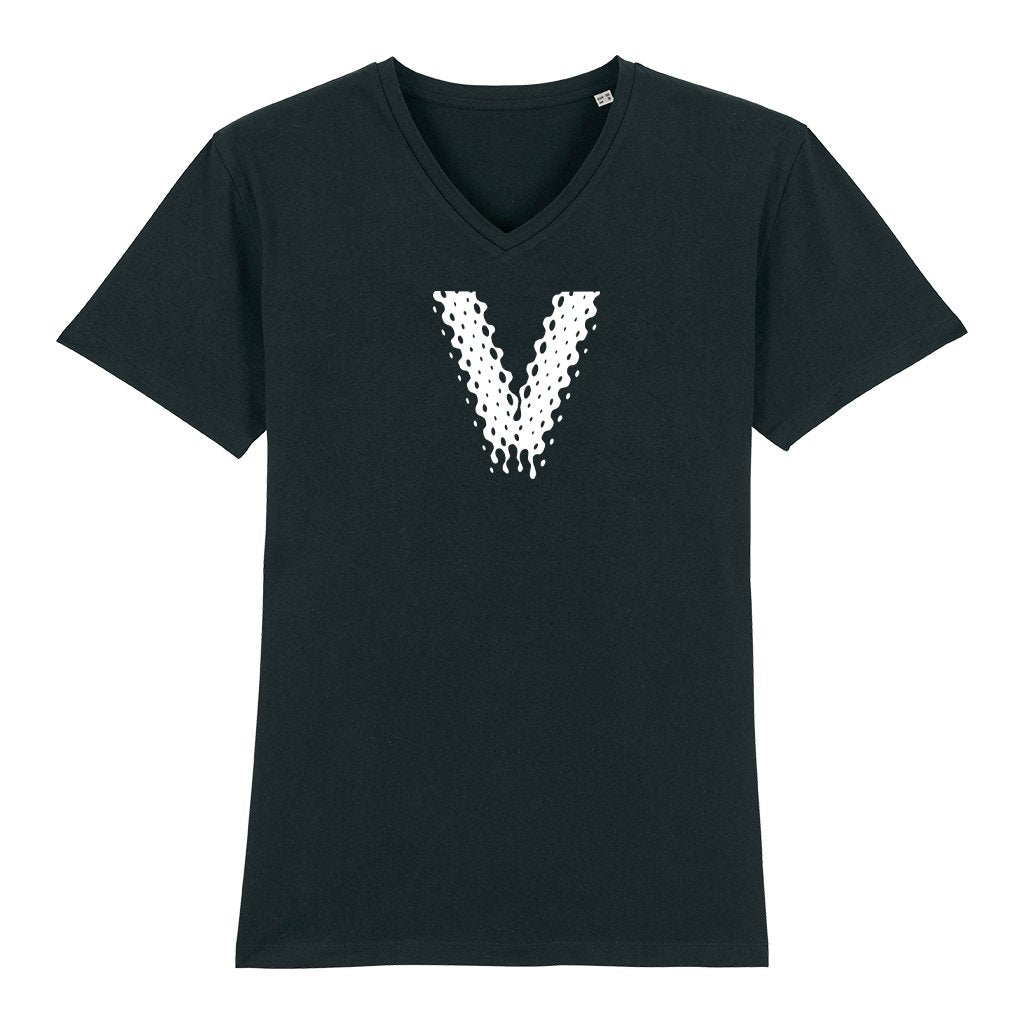Venus White V Logo Front And Back Print Men's V-Neck T-Shirt-Venus-Essential Republik
