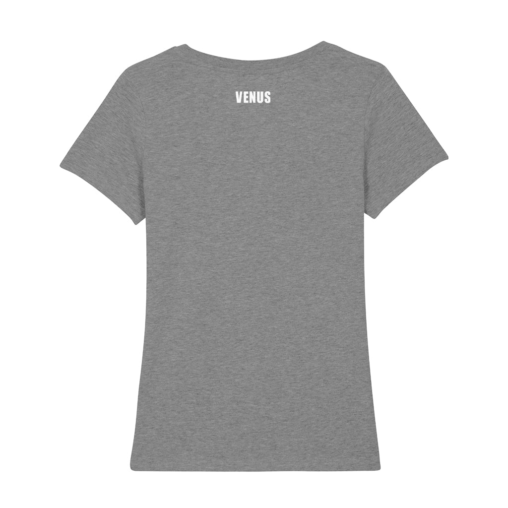 Venus White V Logo Front And Back Print Women's Iconic Fitted T-Shirt-Venus-Essential Republik