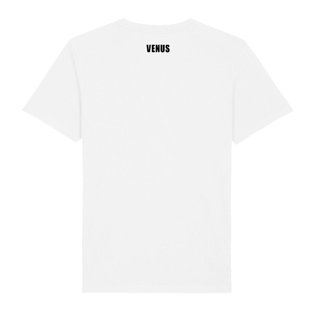 Venus Black V Logo Front And Back Print Men's Organic T-Shirt-Venus-Essential Republik