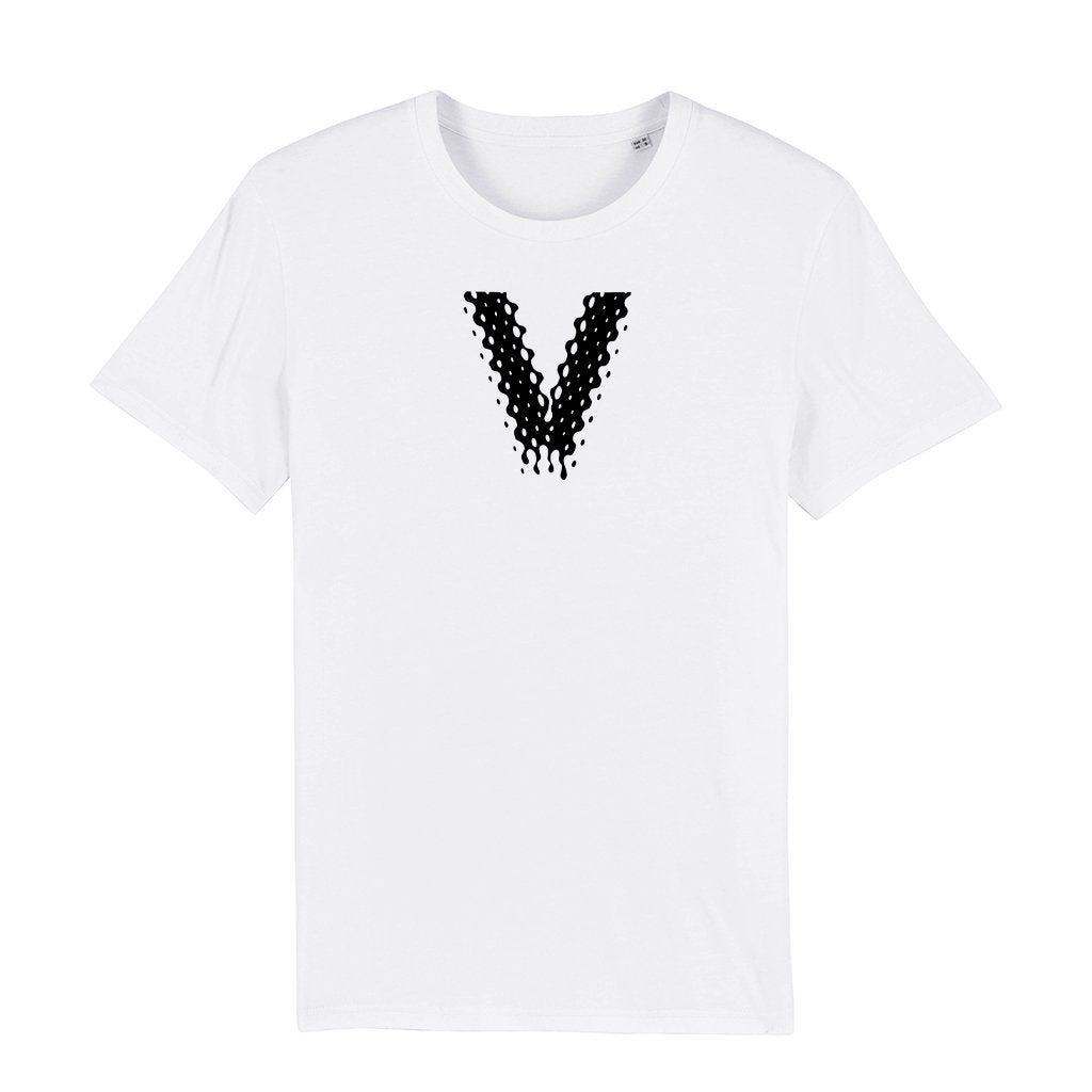 Venus Black V Logo Front And Back Print Men's Organic T-Shirt-Venus-Essential Republik