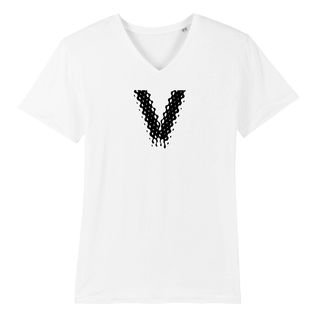 Venus Black V Logo Front And Back Print Men's V-Neck T-Shirt-Venus-Essential Republik