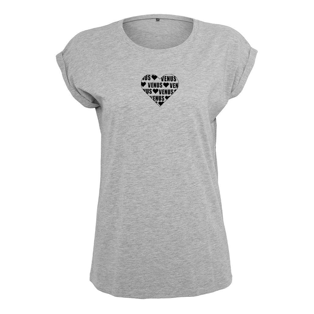 Venus Black Heart Logo Front And Back Print Women's Casual T-Shirt-Venus-Essential Republik