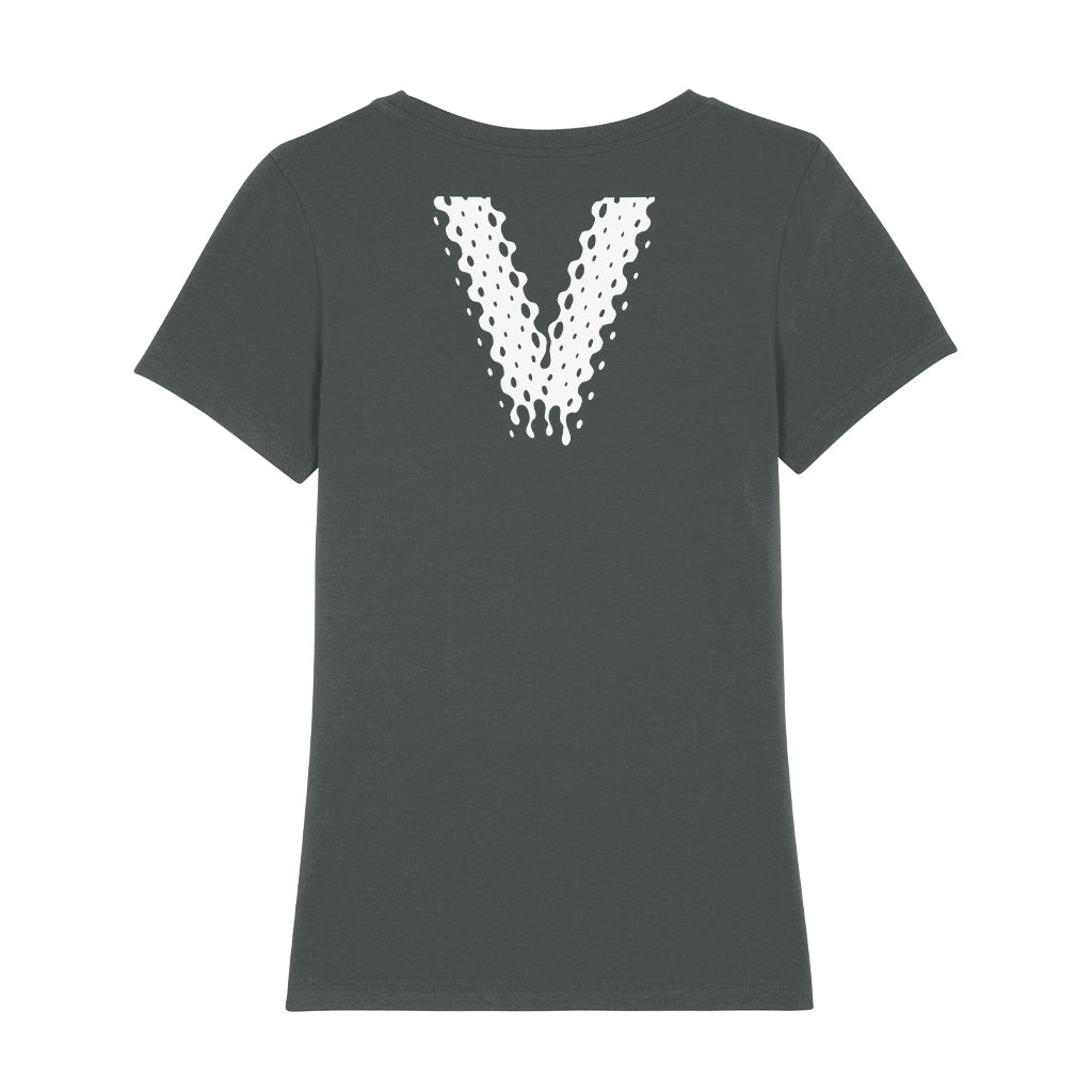 Venus White Logo Front And Back Print Women's Iconic Fitted T-Shirt-Venus-Essential Republik