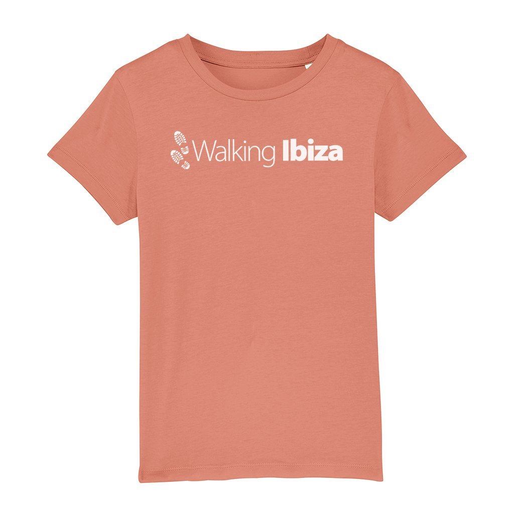 Walking Ibiza Logo And Badge Front And Back Print Kid's Organic T-Shirt-Walking Ibiza-Essential Republik