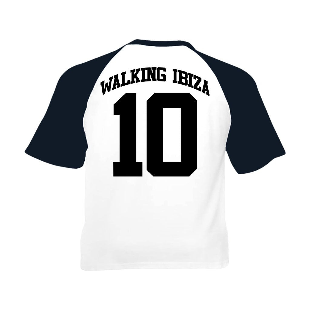 Walking Ibiza 2010 Black Badge And Number Front And Back Print Kid's Baseball T-Shirt-Walking Ibiza-Essential Republik