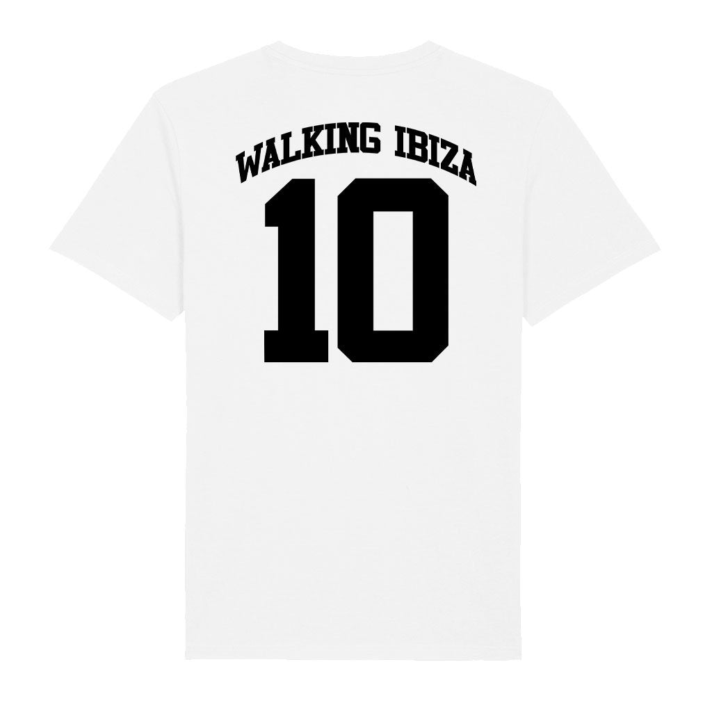 Walking Ibiza 2010 Black Badge And Number Front And Back Print Men's Organic T-Shirt-Walking Ibiza-Essential Republik