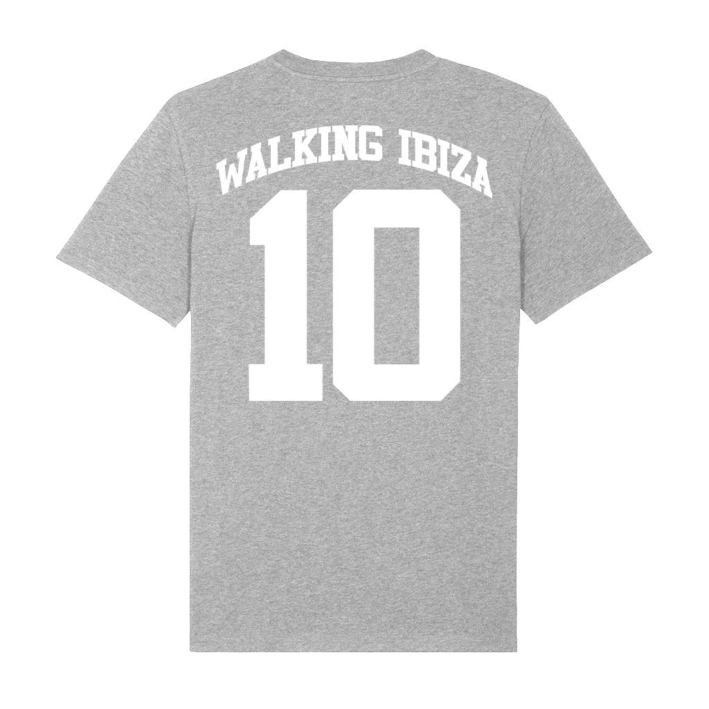 Walking Ibiza 2010 White Badge And Number Front And Back Print Men's V-Neck T-Shirt-Walking Ibiza-Essential Republik