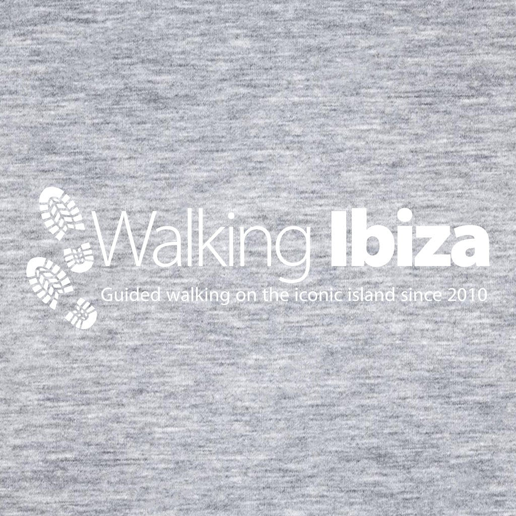 Walking Ibiza White Logo And Footprints Front And Back Print Women's V-Neck T-Shirt-Walking Ibiza-Essential Republik