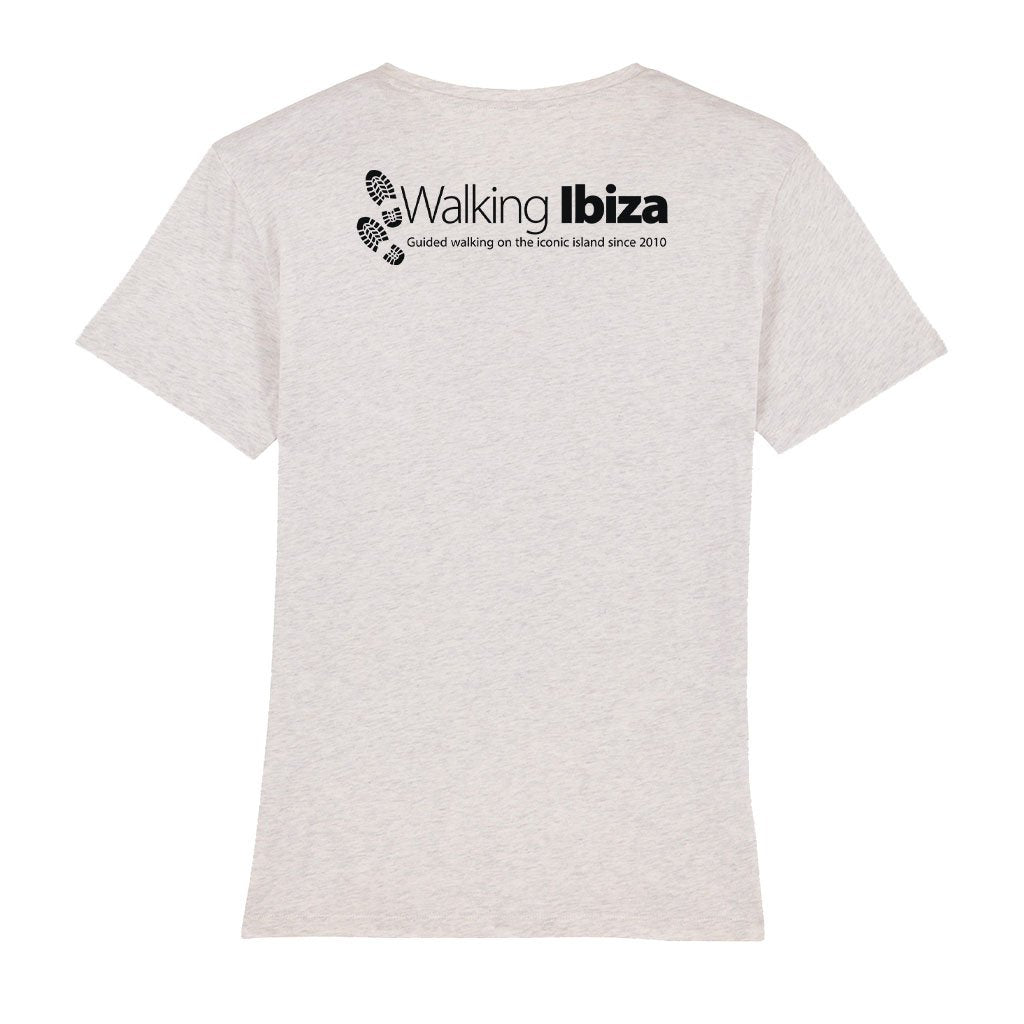 Walking Ibiza Black Footprints Front And Back Print Women's V-Neck T-Shirt-Walking Ibiza-Essential Republik