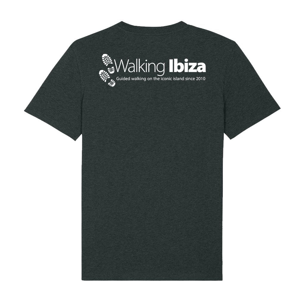 Walking Ibiza White Footprints Front And Back Print Men's V-Neck T-Shirt-Walking Ibiza-Essential Republik