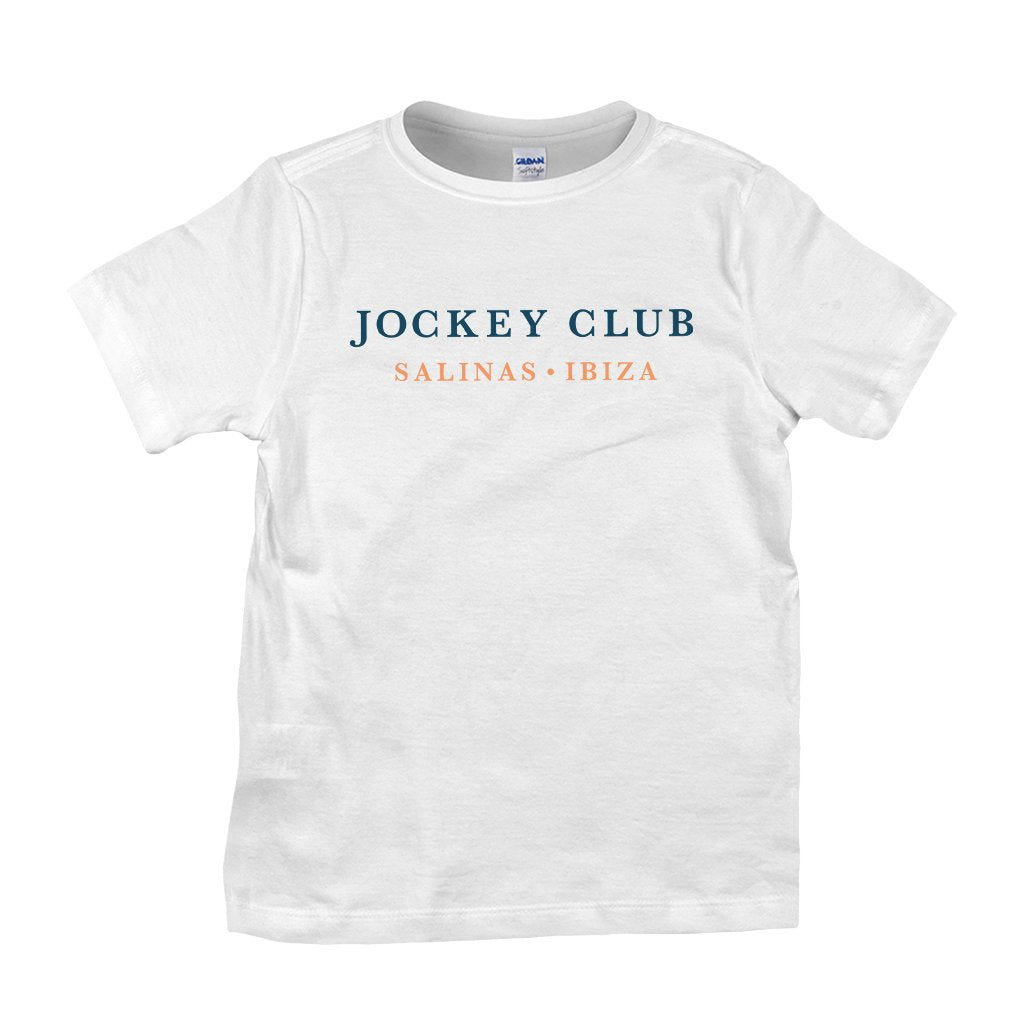 Jockey Club Salinas Ibiza Blue Text Kid's Organic T-Shirt-Jockey Club-Essential Republik