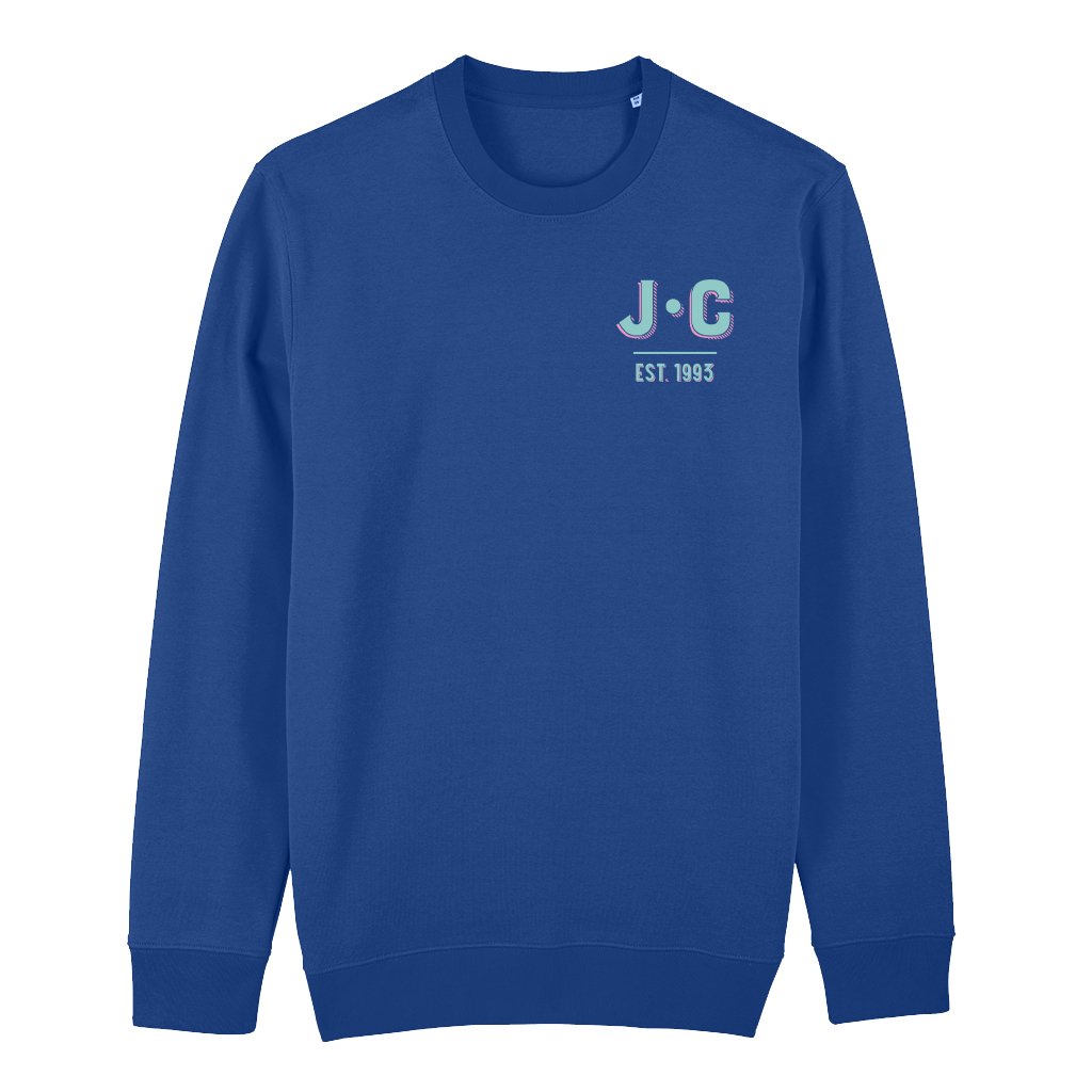 Jockey Club EST 1993 Turquoise Text And Badge Front And Back Print Sweatshirt-Jockey Club-Essential Republik