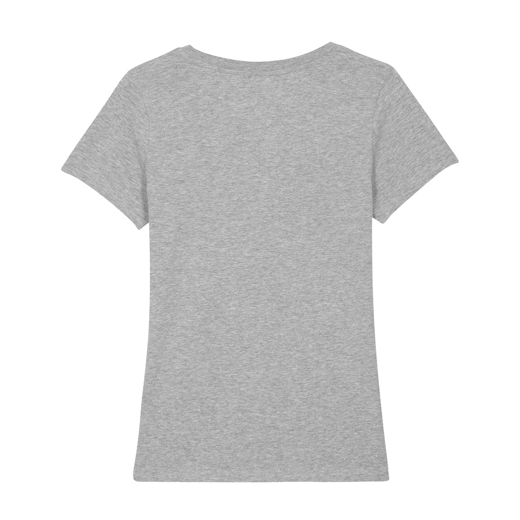 LNOE Circle Logo White Heather Grey Women's Iconic Fitted T-Shirt-LNOE-Essential Republik