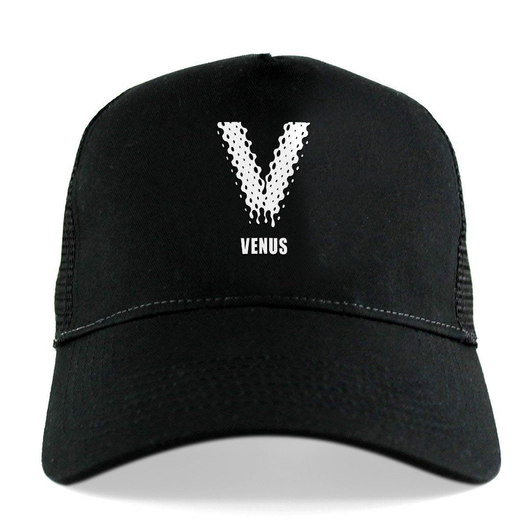 Venus White Logo Trucker Cap-Venus-Essential Republik