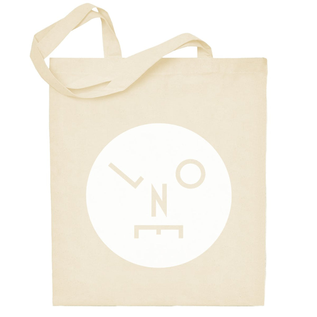 Circle Logo Solid White Natural Cotton Tote Bag-LNOE-Essential Republik