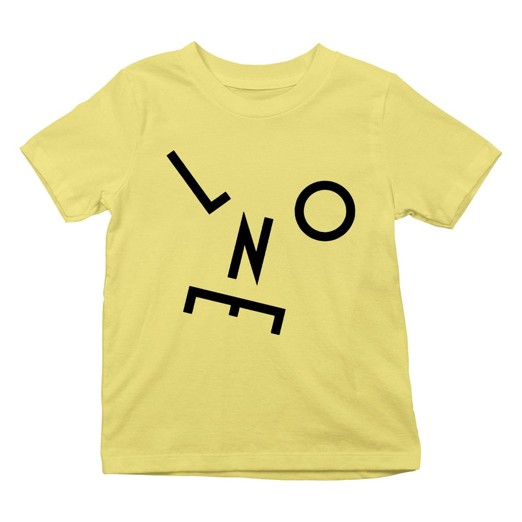 LNOE Letters Black Kid's Yellow Organic T-Shirt-LNOE-Essential Republik