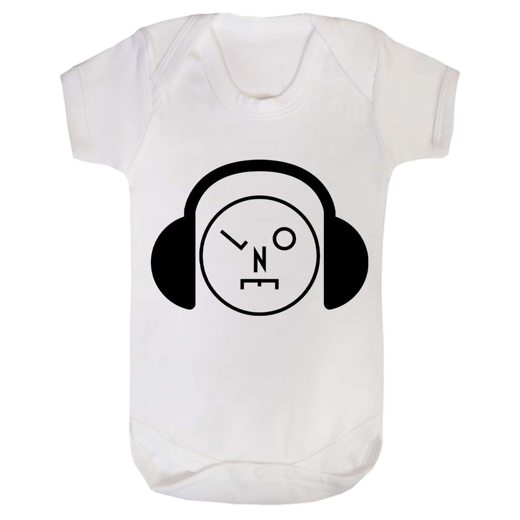 Headphones Logo Black Short Sleeve Babygrow-LNOE-Essential Republik
