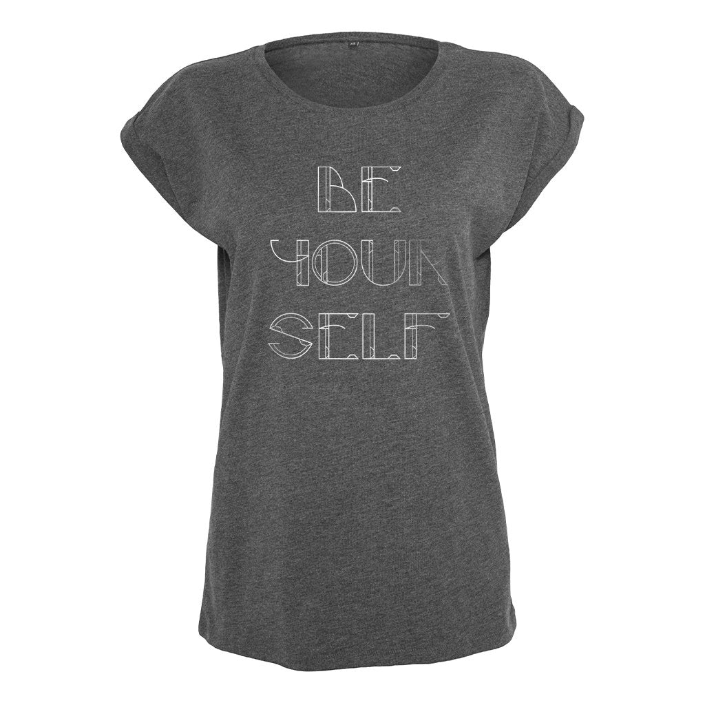 Be Yourself Metallic Silver Text Women's Casual T-Shirt-Danny Tenaglia-Essential Republik