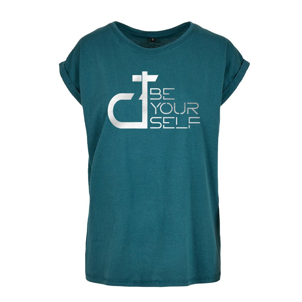 DT Be Yourself Metallic Silver Logo Women's Casual T-Shirt-Danny Tenaglia-Essential Republik