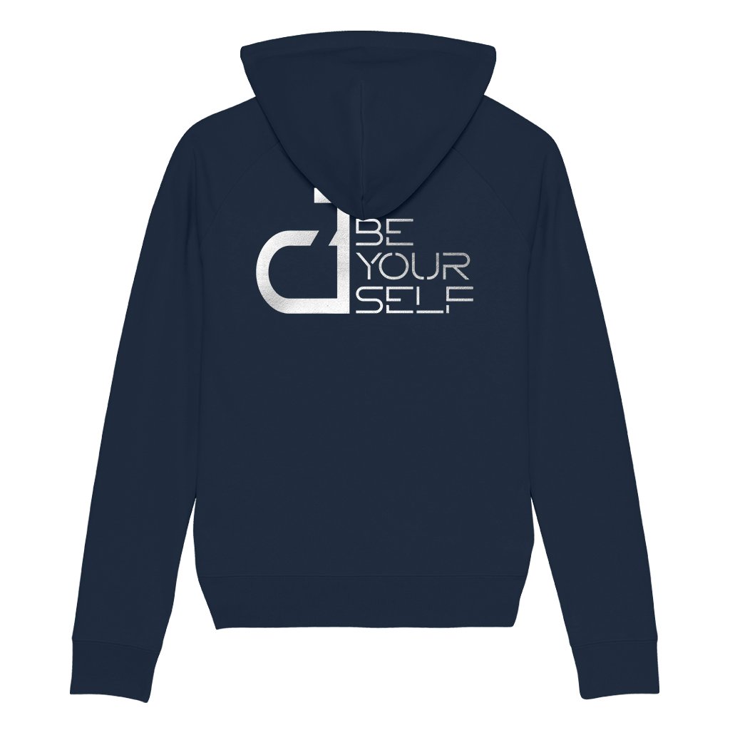 DT Be Yourself Metallic Silver Logo Front And Back Print Unisex Cruiser Iconic Hoodie-Danny Tenaglia-Essential Republik