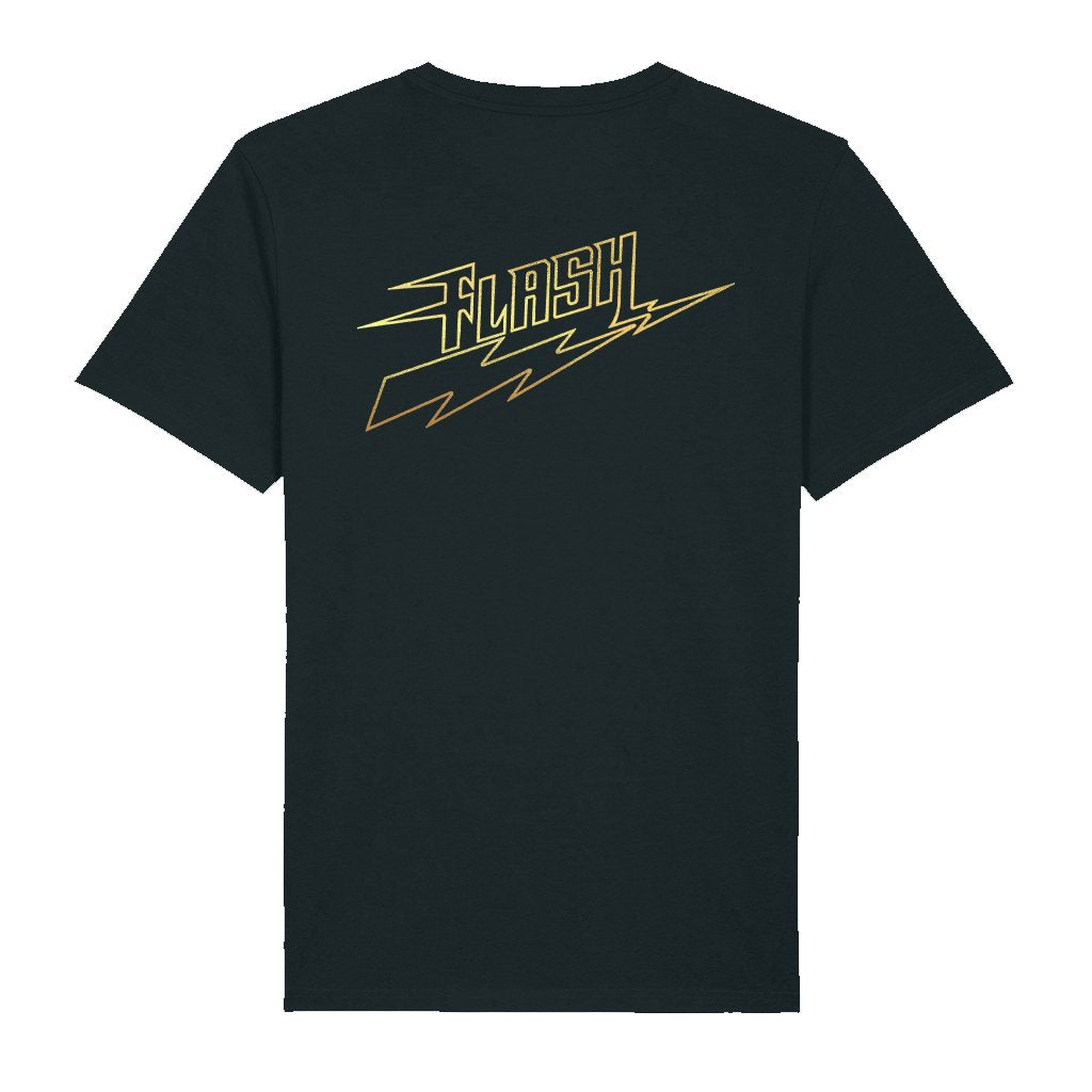 Flash Metallic Gold Logo Front And Back Print Men's Organic T-Shirt-Flash-Essential Republik