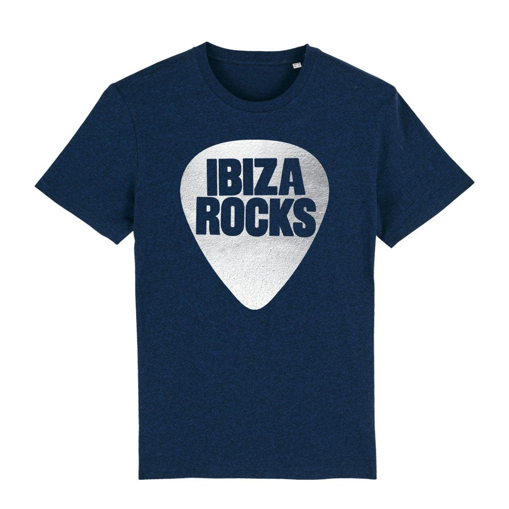 Ibiza Rocks Metallic Silver Logo Men's Organic T-Shirt-Ibiza Rocks-Essential Republik