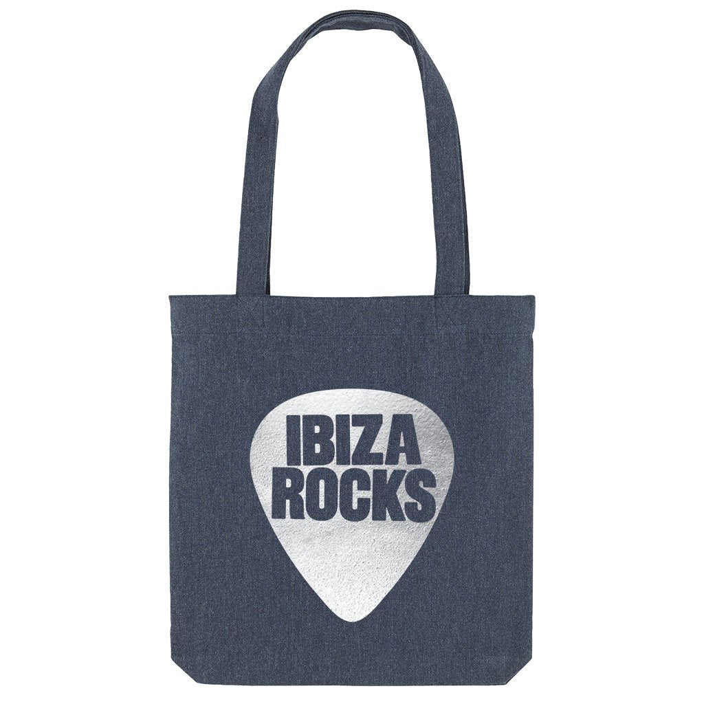 Ibiza Rocks Metallic Silver Logo Woven Tote Bag-Ibiza Rocks-Essential Republik