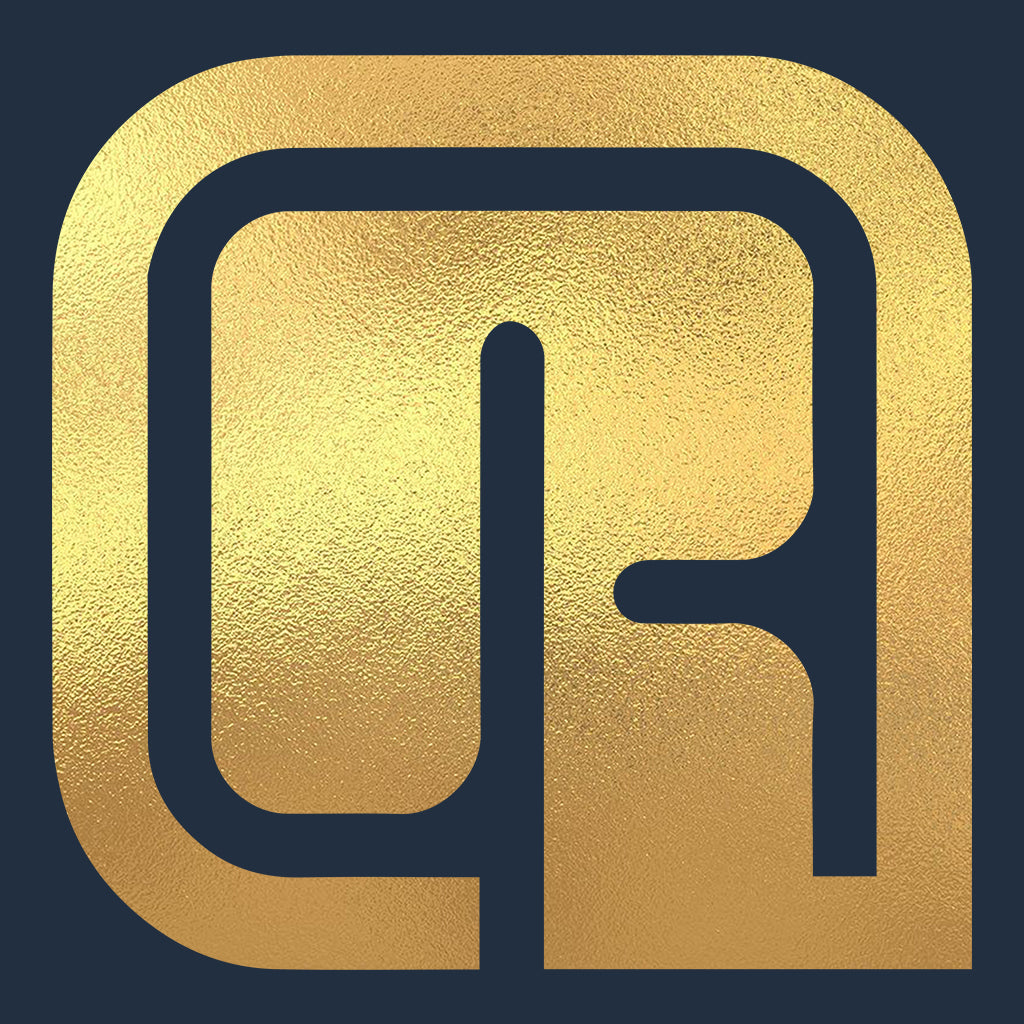 Metallic Gold Retro Logo Front And Back Print Unisex Organic T-Shirt-Retro-Essential Republik