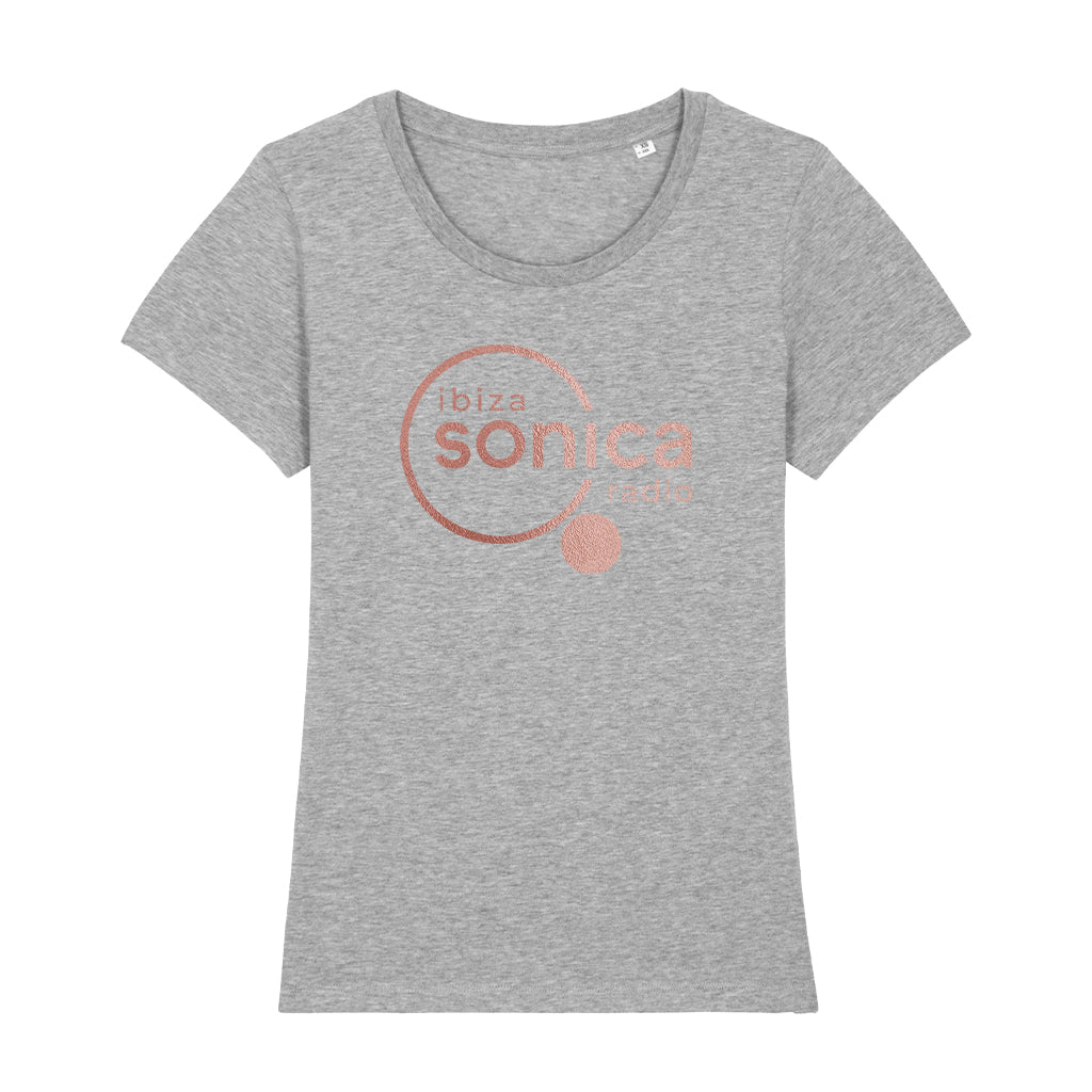 Sonica Metallic Rose Gold Logo Women's Iconic Fitted T-Shirt-Sonica-Essential Republik
