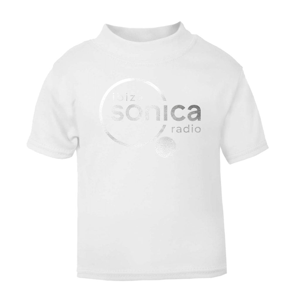 Sonica Metallic Silver Logo Baby T-Shirt-Sonica-Essential Republik