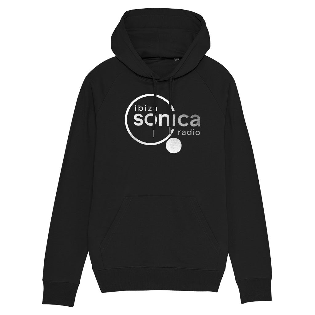 Sonica Metallic Silver Logo Men's Hooded Sweatshirt-Sonica-Essential Republik