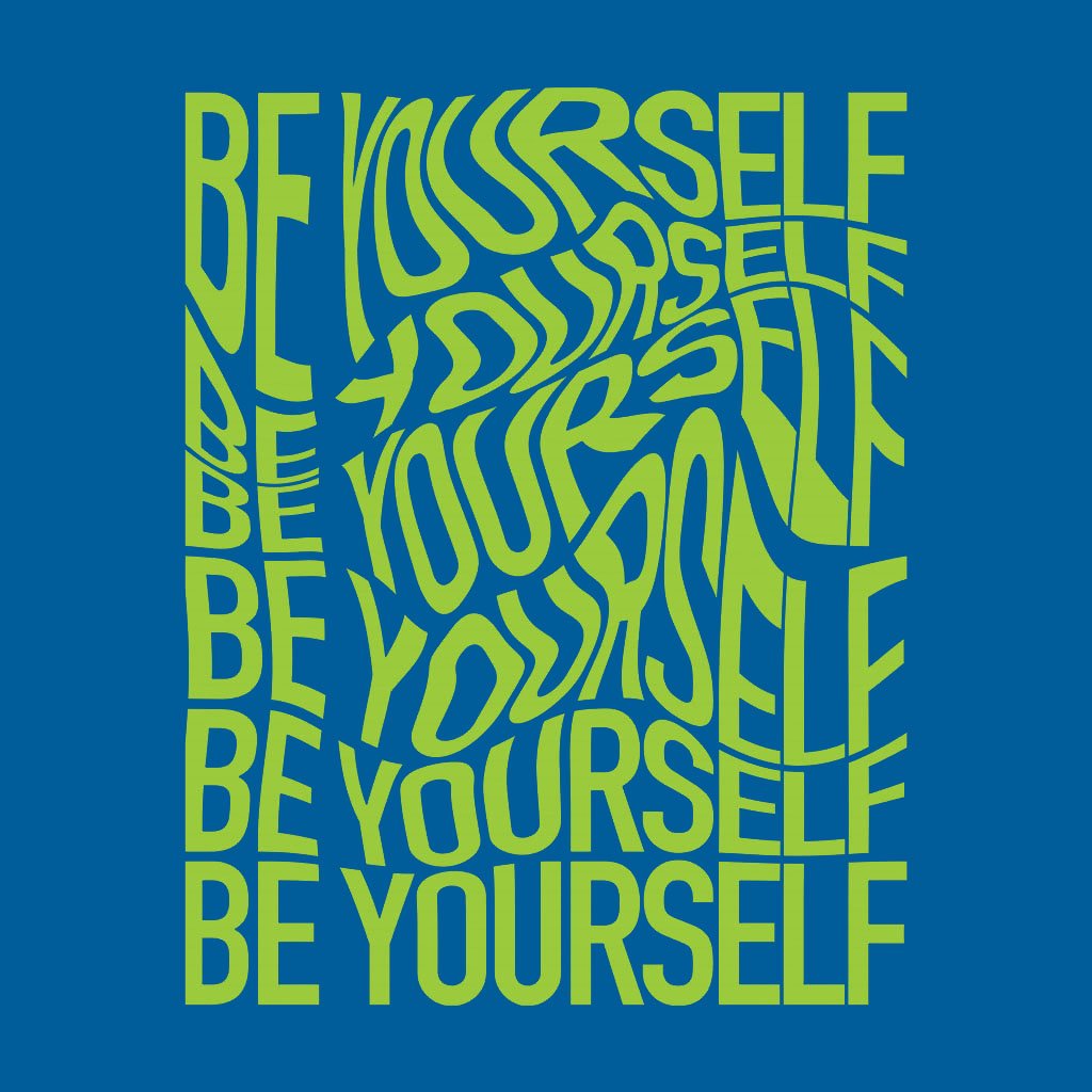 Be Yourself Warped Neon Green Text Men's Organic T-Shirt-Danny Tenaglia-Essential Republik