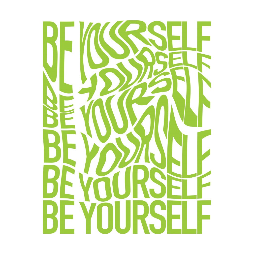 Be Yourself Warped Neon Green Text Men's Organic T-Shirt-Danny Tenaglia-Essential Republik